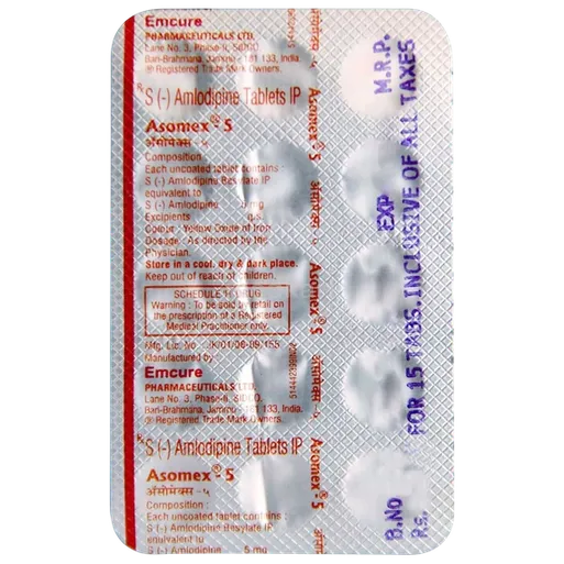 asomex 5mg tablet 15's